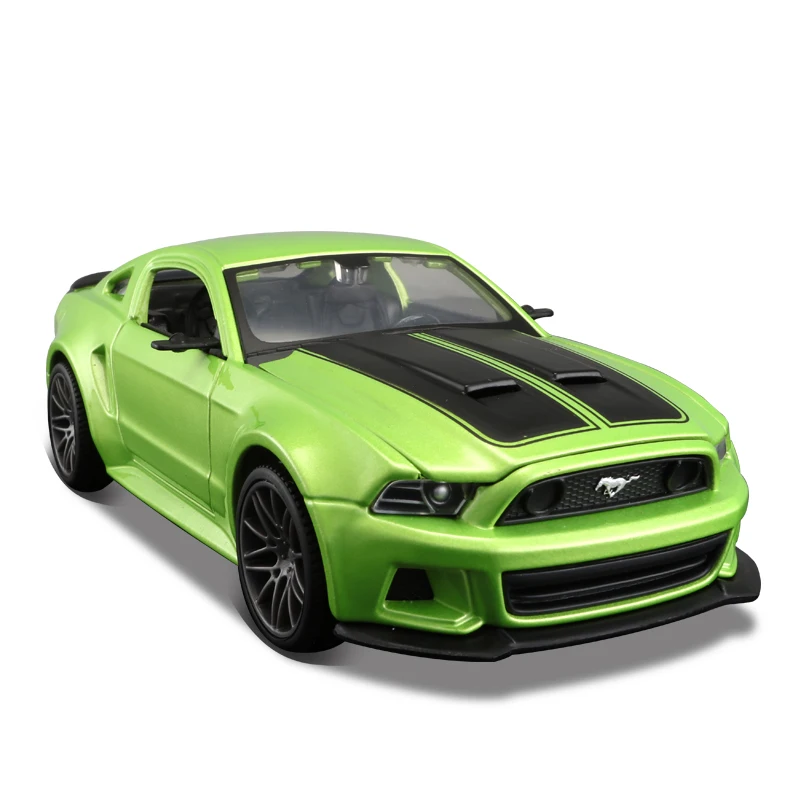 Модель 1:24 Ford Mustang GT из сплава, модель спортивного автомобиля, литая под давлением, гоночный автомобиль maist, детская игрушка, коллекция, украшение - Цвет: Зеленый