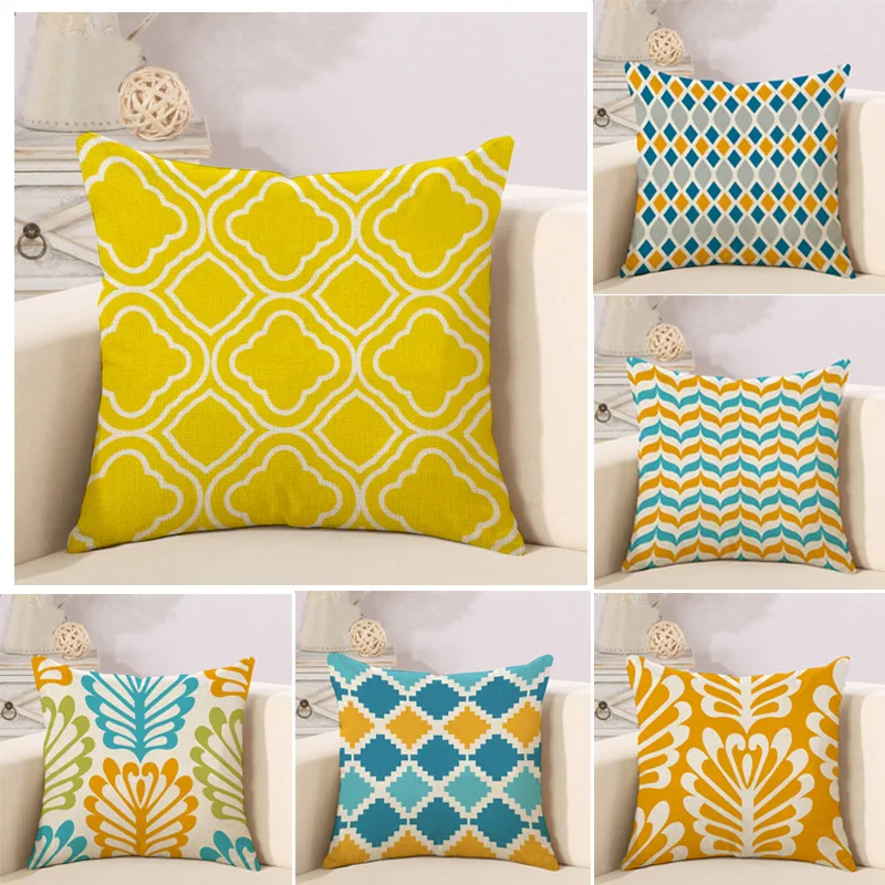 Nordic Style Sofa Pillow Cushion Cover Geometric Stripe Rhombus Abstract Art Cushion Home Decoration Office Chair Cushion