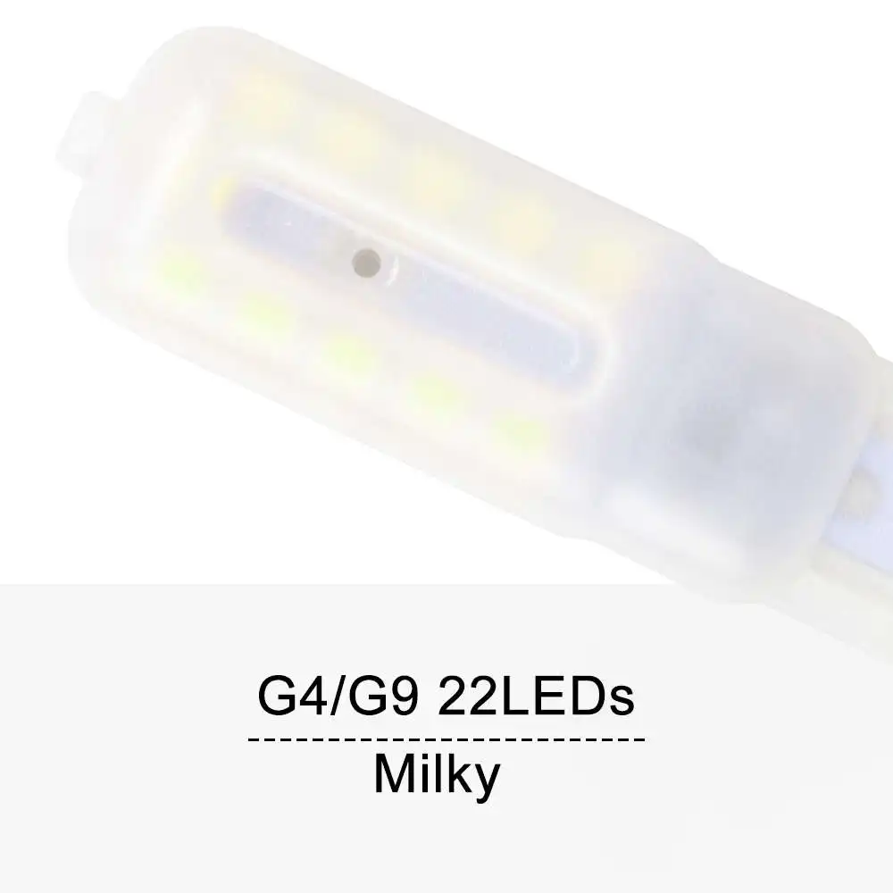 Мини G9 светодиодный светильник G4 светодиодный светильник 3 Вт кукурузная лампа 5 Вт лампада g9 Светодиодная лампа с регулируемой яркостью 220 В люстра фары для замены галогенная лампа 2835SMD - Испускаемый цвет: Milky 22led