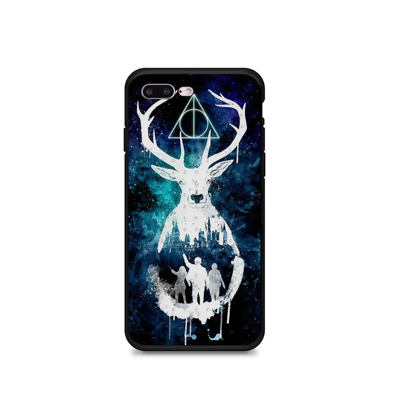 ل iphone 6 7 8 حالة هاري بوتر الغزلان لينة سيليكون أسود غطاء إطار هاتف محمول ل iphone X XS ماكس 8 زائد 7 زائد 6 SPlus 5 S SE