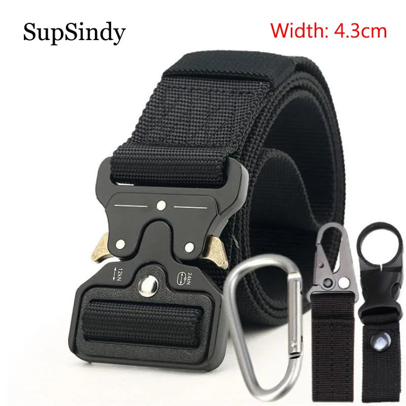 

SupSindy men's canvas belt Quick release Metal buckle nylon Training belt military Army tactical belts for Men Jeans male strap