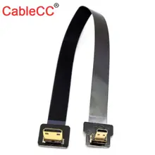 10 шт./партия CY под углом 90 градусов FPV Micro HDMI Male to Mini HDMI FPC плоский кабель 20 см для GOPRO аэрофотосъемка