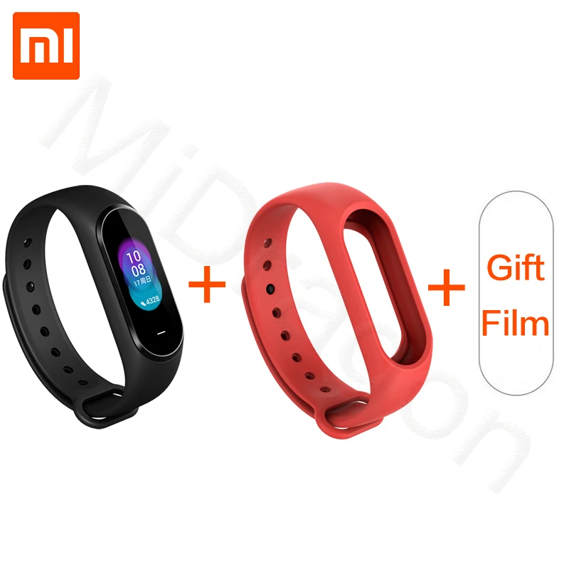 Xiaomi Hey Plus Smartband 0,95 дюймов AMOLED цветной экран встроенный многофункциональный NFC монитор сердечного ритма Hey+ Band - Цвет: ADD Red Strap