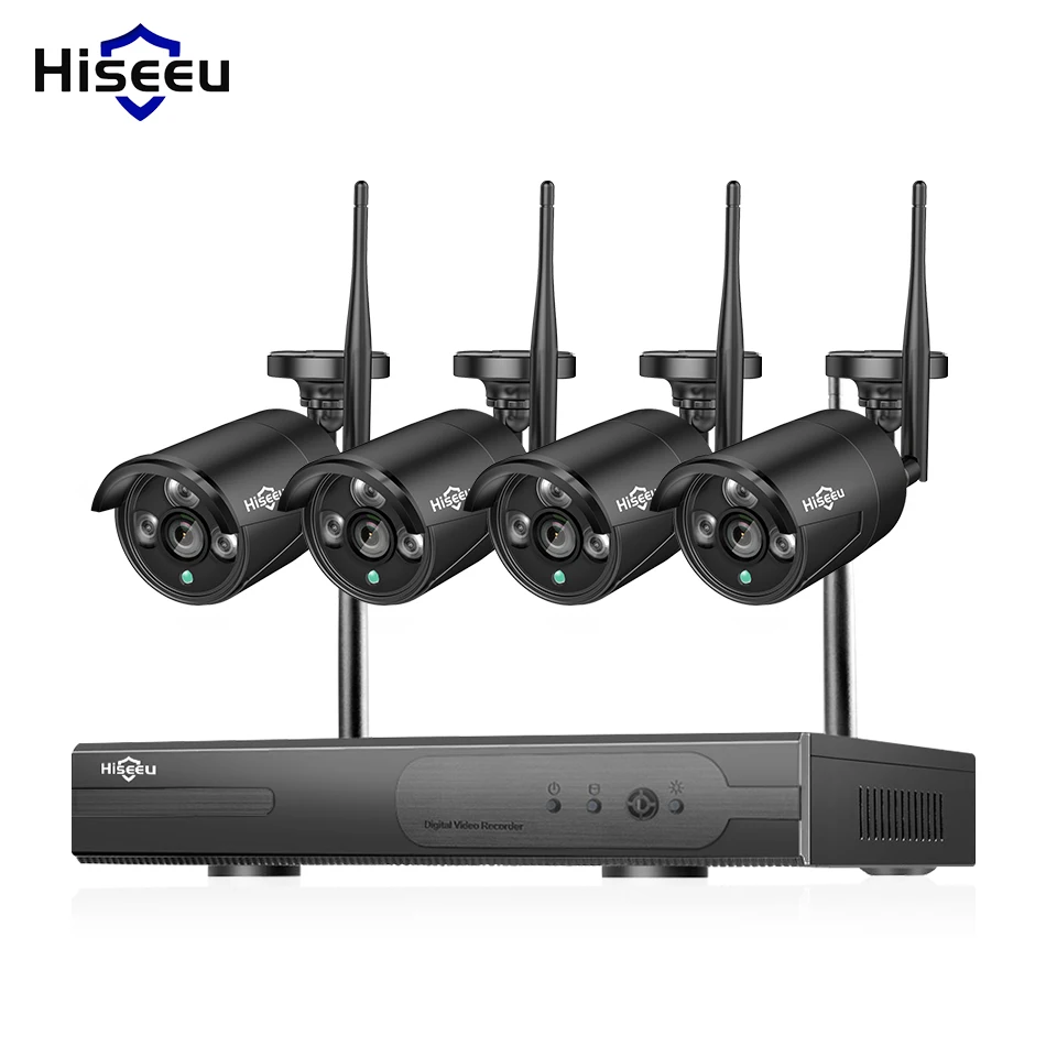 

Hiseeu 4CH Wireless Security camera System 960P IP Camera waterproof outdoor Home CCTV Camera System video Surveillance Kits