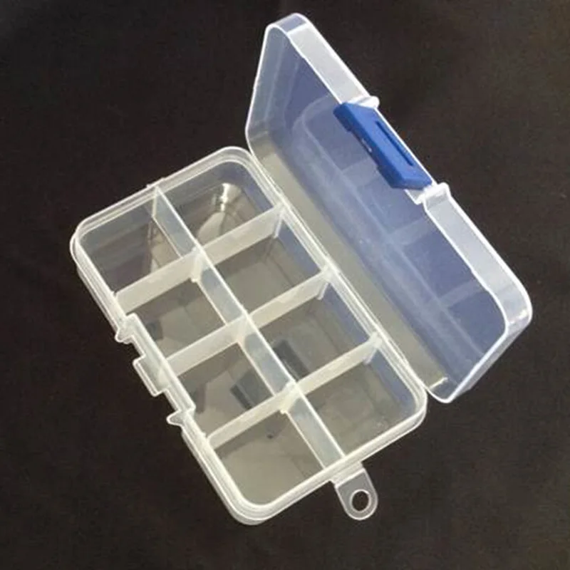 

Portable Plastic 8 Slots Weekly Transparent Pill Cases Storage Box Travel Tablet Holder Container Jewelry Refillable Bottles