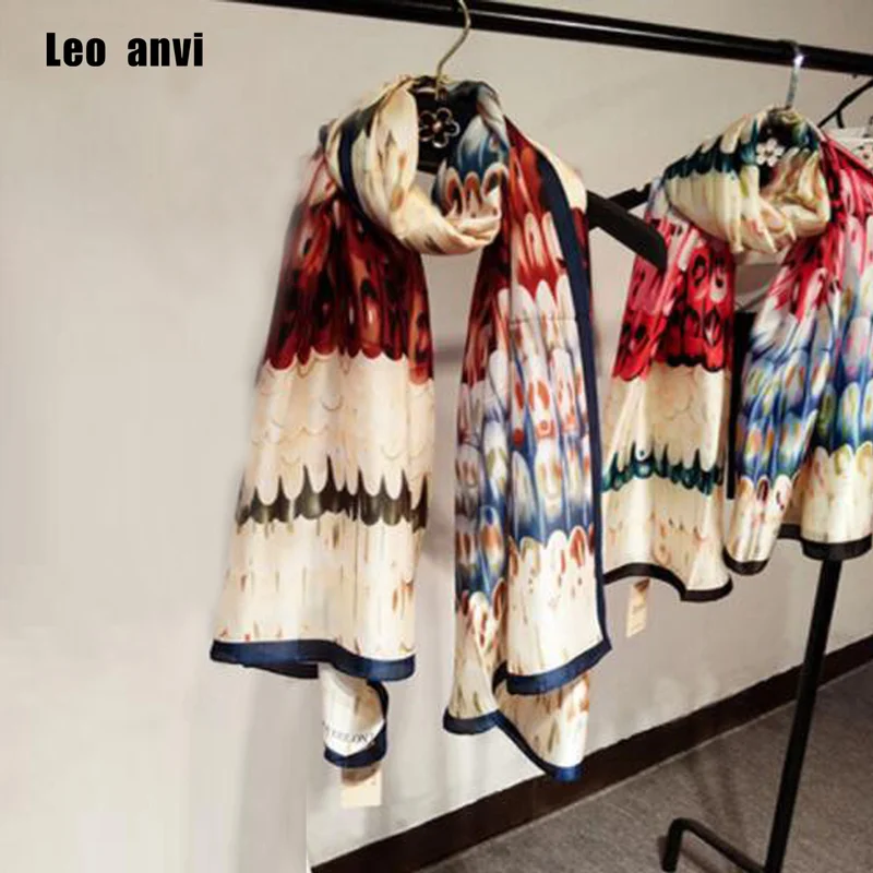 

Newest fashion Colorful feather Print design brand women's silk scarves summer rainbow soft shawls foulard echarpe lady wrap