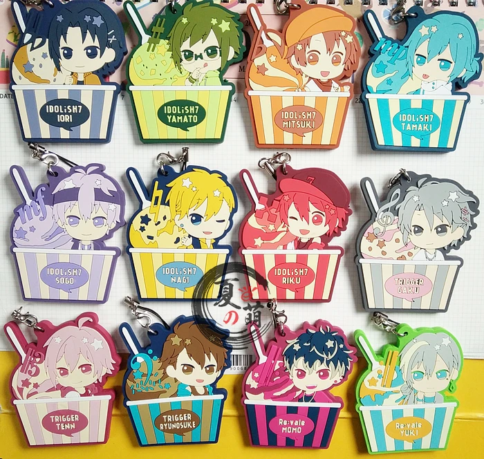 IDOLiSH7 GAME IZUMI IORI NIKAIDO MOMO IZUMI MITSUKI YUKI TAMAKI TENN SOGO NANASE RIKU Re:vale Rubber Keychain