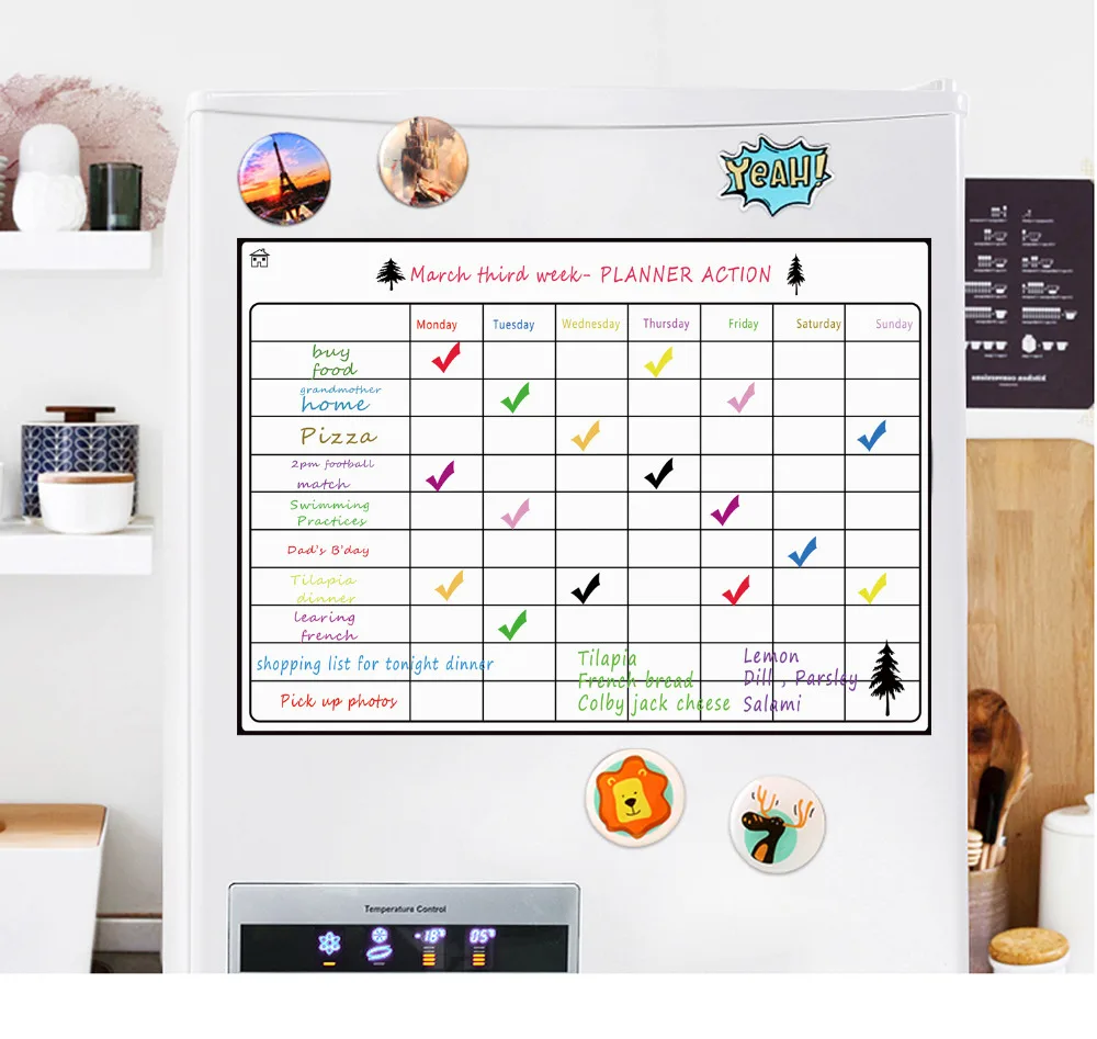 Magnetic Dry Erase Calendar Board For Fridge A3 16 5 x11 8 Weekly
