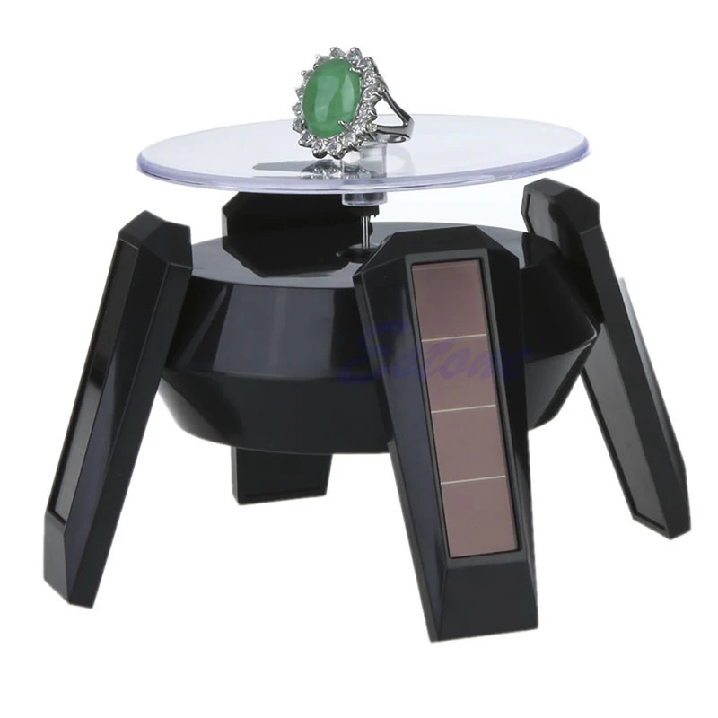 

Jewelry Tool Solar Power 360 Degree Jewelry Rotating Display Stand Turn Plate Table Jewelry Organizer Hard Display Stand