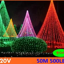 50 м 9 цветов из светодиодов свет шнура 500 светод. свадьбу праздновали рождество рождественская елка украшения