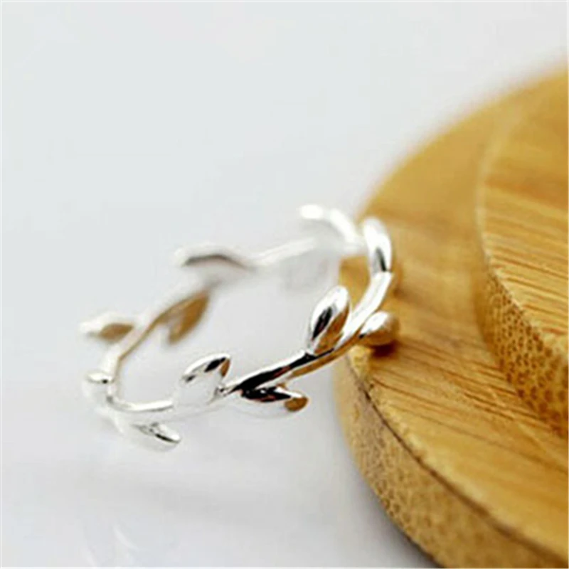 

High Quality 925 Sterling Silver Leaves Open Rings For Women Original Handmade Lady Prevent Allergy Sterling-silver-jewelry Gift