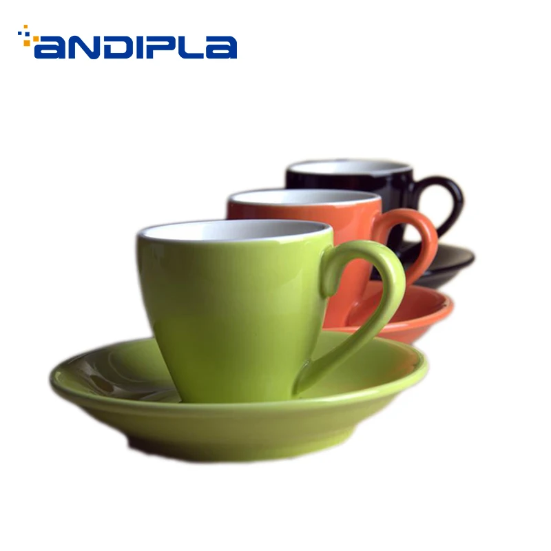 

80ML Creative Ceramic Porcelain Espresso Coffee Milk Cup with Saucer Kit Drinkware Office Mini Afternoon Tea Cup Fruit Juice Mug