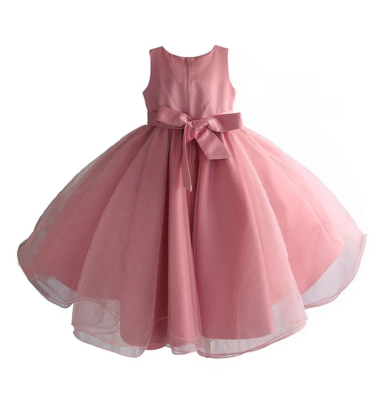 Розовое платье с вышивкой и бисером для девочек; коллекция года; детские летние платья для девочек; платье принцессы; вечерние платья для девочек; одежда для От 4 до 9 лет