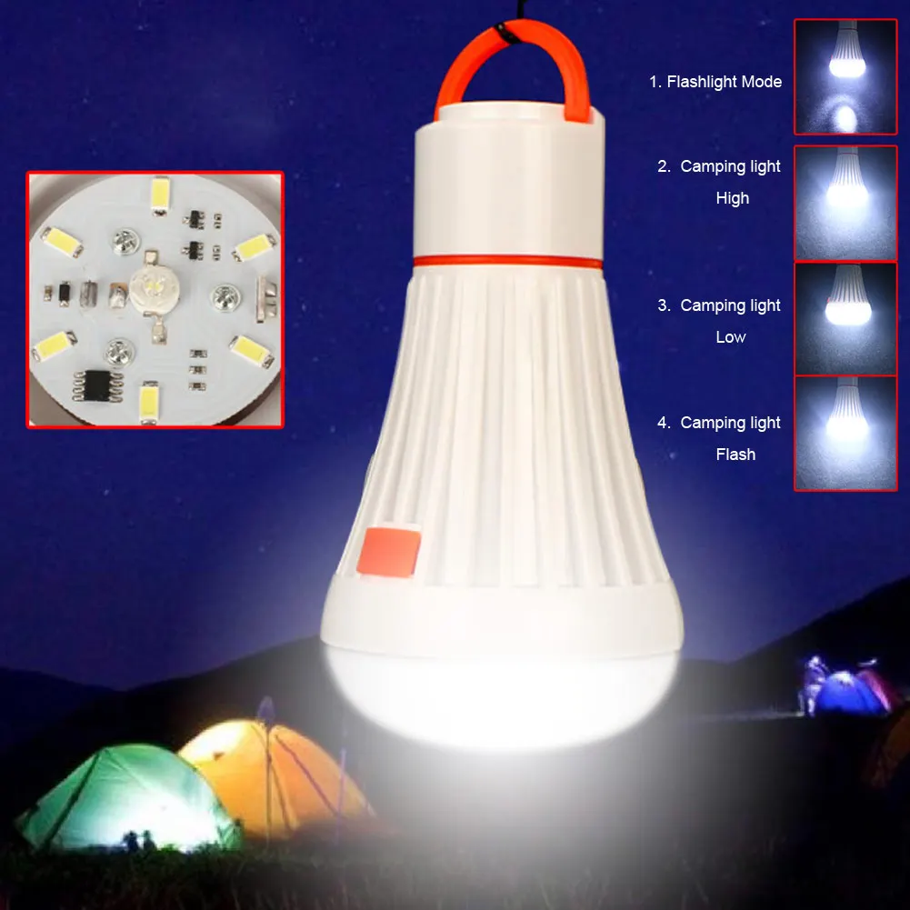 AAA 18650 Lanterna LED 4 Modes ABS 6LED 3W Portable Camping Tent Light Torch Lantern Flashlight