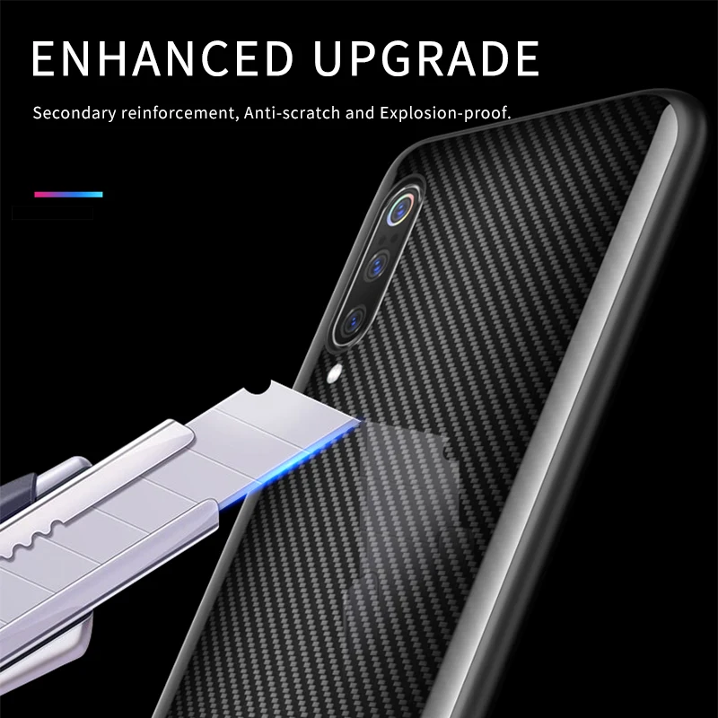 GKK luxury Case for Xiaomi mi 9 Case Tempered Glass Back HD Patterned Soft Edge TPU Silicone Phone Cover for Xiaomi mi 9 Coque