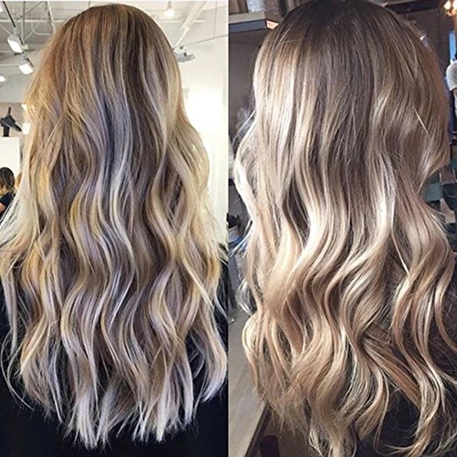 Full Shine Ombre Clip In Real Human Hair Extensions Dip Dyed Color