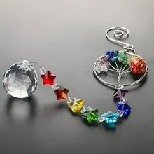 H&D The Tree of Life Crystal Prism Ball Suncatcher Rainbow Maker Chandelier Decor Chakra Window Garden Hanging Pendant Ornament