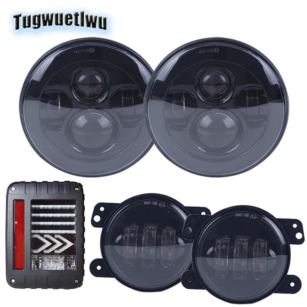 for Jeep Wrangler TJ JK LJ CJ 7inch LED Headlights high low beam