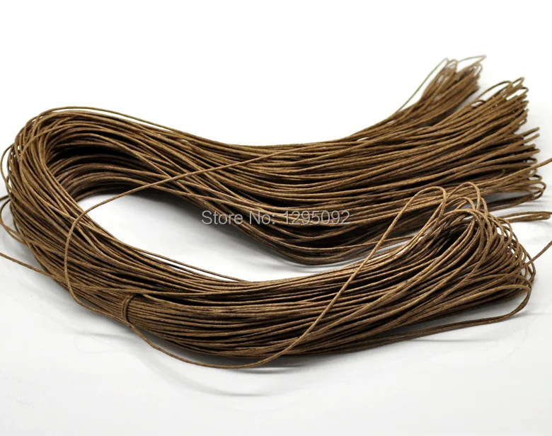 

Free Shipping 80M Wholesales New DIY Coffee Waxed Rope Cotton Necklace Cord for Jewellery Charms Component Findings 1mm