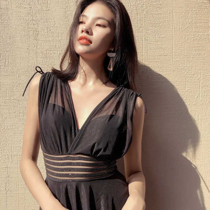 

Women's Swimwear One Piece Bathing Suit 2019 Bikini One-Piece Swimsuit 1 Women Korean Underwire Lace Skirt Beach Solid Spandex