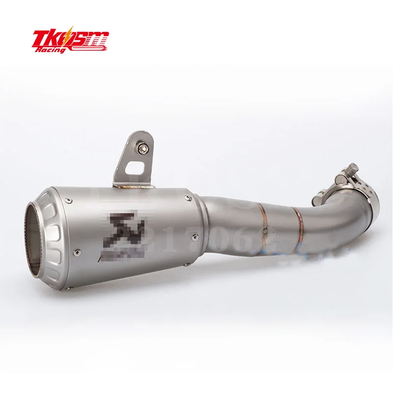 TKOSM R3 YZF-R3 R25 MOTORCYCLE EXHAUST MUFFLER + Middle Pipe FOR YAMAHA R3 YZF-R3 R25 2015 2016 2017