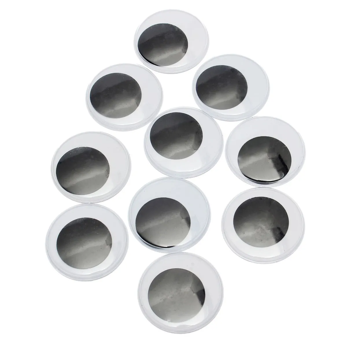 

New 50mm 10pcs Plastic Big Black White Wiggly Wobbly Giant Googly Eyes for Teddy Bear Stuffed Toy Snap Animal Puppet Doll Craft