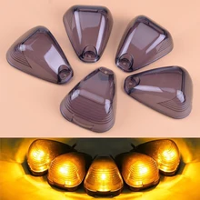 CITALL 5pcs Cab Roof Running Top Smoke Marker Light Lamp Covers Lens 264142BK Fit For Ford F250 F350 F450 F550 F650 oil cooler kit for ford 6 4l powerstroke diesel engine f250 f350 f450 8c3z6a642a