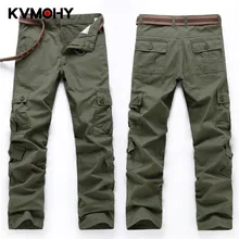 Уличная одежда, мужские брюки-карго, повседневные брюки для бега, мужские военные тактические брюки, несколько карманов, одноцветные мужские брюки размера плюс