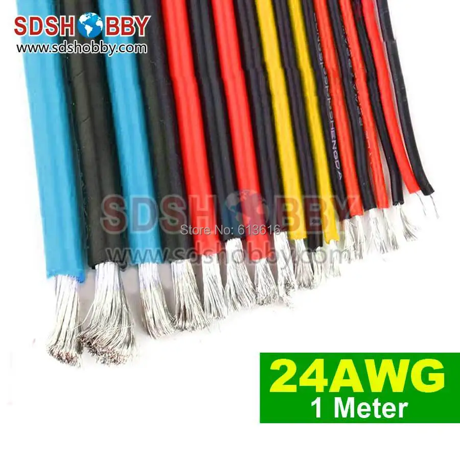 1 Meter 24AWG Silicone Wire Silica Gel Wire Silicone Cable 40 0 08 OD 1 4