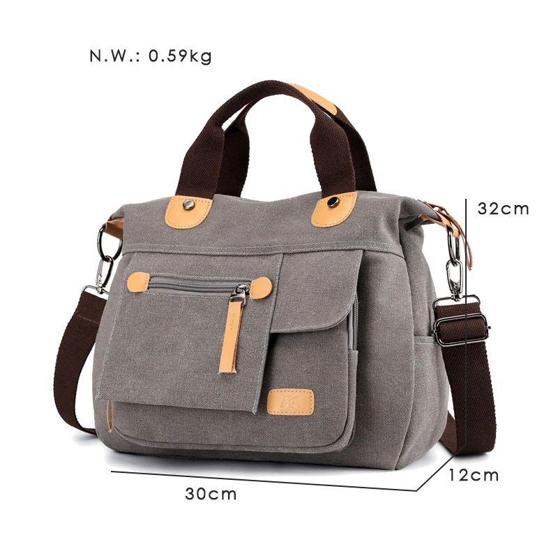 Janespri Women's Canvas Handbags High Quality Female Single Shoulder Bags casual totes Vintage Multi-pocket Ladies Totes Bolsas (49)