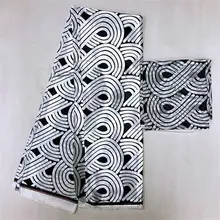 Африканский стиль 2+ 4 ярдов атласный шелк с шифоновой тканью мягкая африканская шелковая восковая Ткань Горячая Анкара узор шелк