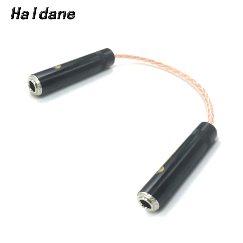 Free Shipping Haldane 8 cores Single Crystal Copper Silver Plated 6.35mm 1/4 Female to 6.35mm 1/4 Female Audio Adapter Cable