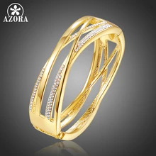 AZORA бренд X дизайн букв лучшие прозрачные Австрийские кристаллы золотого цвета свадебные ювелирные изделия браслеты и браслет для женщин и девочек TB0111