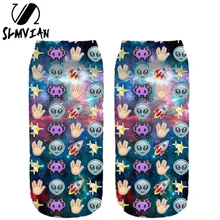 Slmvian дизайн улыбающееся лицо Harajuku Стиль принт 3D Носки для девочек Гарри женщин Носки для девочек Повседневное charactor Носки для девочек Укороченные носки унисекс