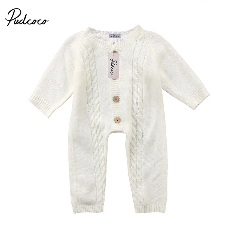 

New Style Newborn Kids Infant Baby Boy Girls Long Sleeve Romper Jumpsuit Outfits Wool Baby Romper Sweater 0-18M