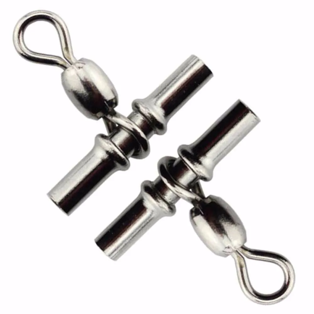 Lenrick Z3006 50pcs/lot Cross line Crane Swivel Pesca Fishing Swivels