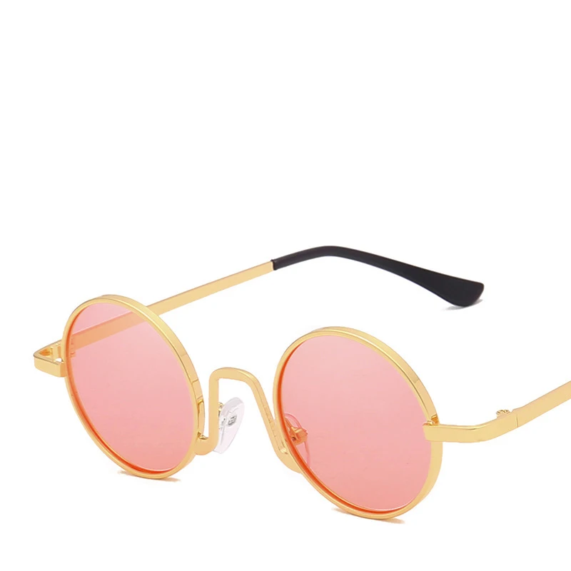 Xinfeite солнцезащитные очки, новинка, Ретро стиль, маленькая металлическая круглая оправа, цветное покрытие, для путешествий, летние солнцезащитные очки для мужчин и женщин, X543 - Цвет линз: 5
