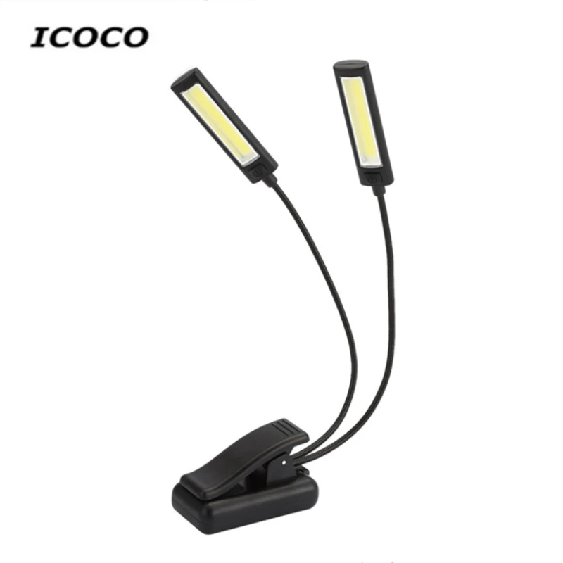 

3W Mini COB LED Clip On Book Reading Light Lamp 3Modes Adjustable Super Bright Touch LED Desk Table Lamp For Kindle USB Charging