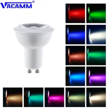 Vacamm Светодиодный прожектор 3 Вт Высокая мощность RGBWW красочные Волшебные лампы переменного тока 85-265 в GU10/GU5.3/E27/B22 с ИК-контроллером 21 ключ