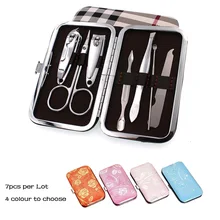 Набор из 7 предметов для маникюра, машинка для стрижки ногтей, набор инструментов для маникюра, машинка для стрижки ногтей, пилочки для ушей, бровей, бровей, ножницы в твердом переплете