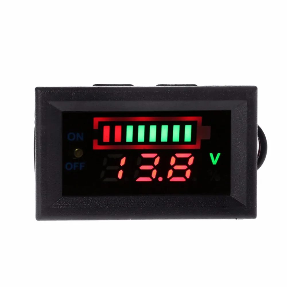 

1Pc 12V Car Lead Acid Battery Capacity Indicator Voltmeter Power Tester with Switch