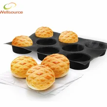 Non-stick Perforierte Backmatte für 4-zoll Brötchen, 8 Formen 8 Hohlräume Silform Stil Silikon Brötchen Pan