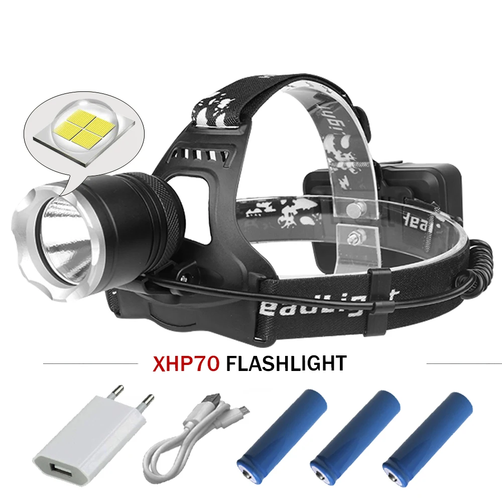 Usb велосипедная фара xhp70 usb налобный фонарь 18650 голова фонарик Открытый Кемпинг