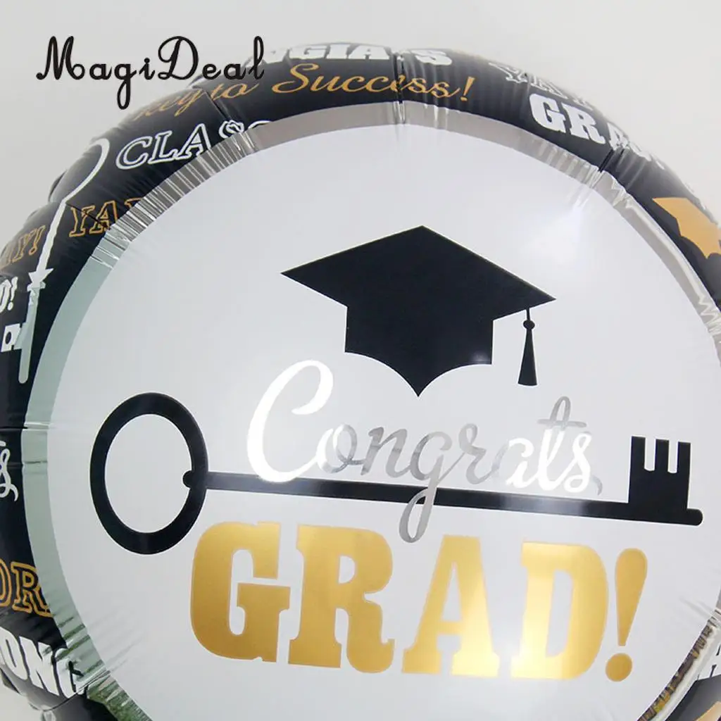 10pcs/Set Congrats Grad Cap Foil Balloon Graduation Celebration Party Decorations 18 Inch Photo Prop