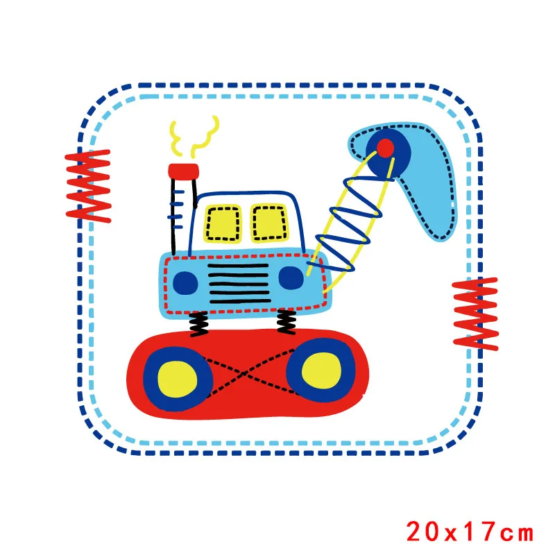 Prajna мультфильм Динозавр звуковой сигнал автомобиль патчи приклеенные железные частички винил теплопередачи для одежды стикер Детская футболка моющаяся наклейка - Цвет: Антикварный цинк
