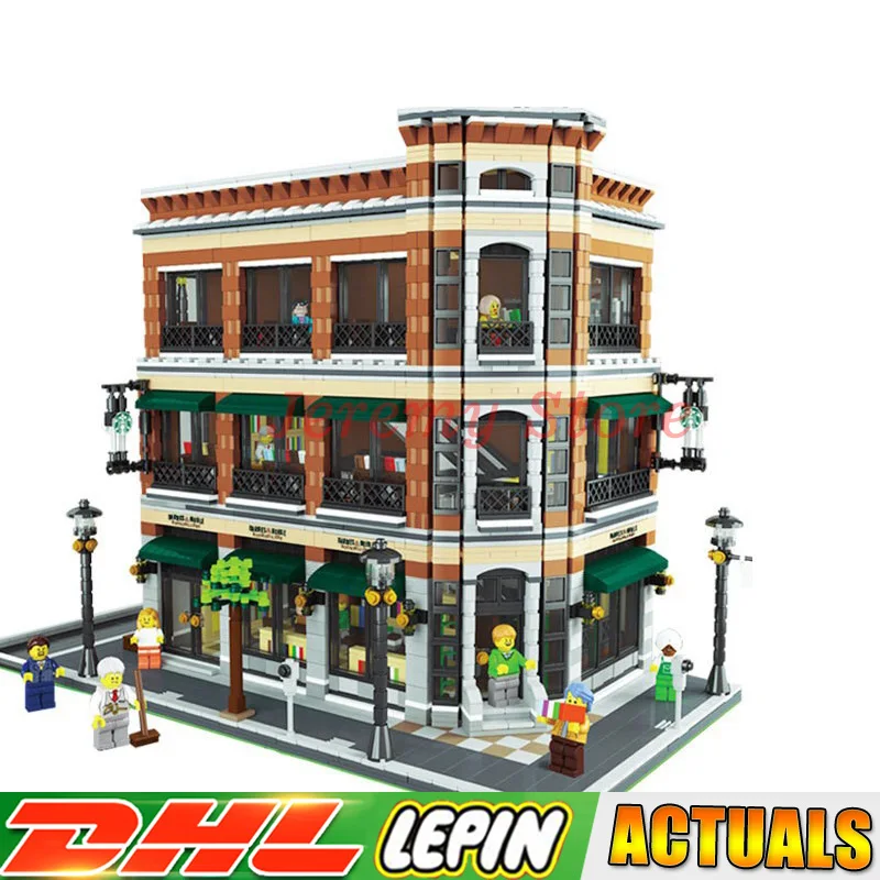 

LP 4616Pcs City Street Starbucks Bookstore Cafe Model Building Kits Set Blocks Bricks toys Compatible LegoINGlys 15017