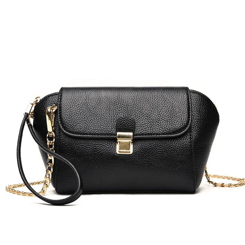 

Hot Sale Summer Fashion Chains Shoulder CrossBody Bags Genuine Leather Women's Handbags Women Messenger Bag Clutches Bag Lady