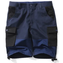 NEWDISCVRY для мужчин лоскутное шорты для женщин Лето г. Модные с карманами длиной до колен короткие штаны повседневное Хлопок Свободные человек карго