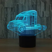 Тяжелые грузовики 3D ночник автомобильная лампа Usb 7 цветов Изменение дистанционного сенсорного переключателя светодиодный внутренняя лампа для спальни вечерние лампы декора