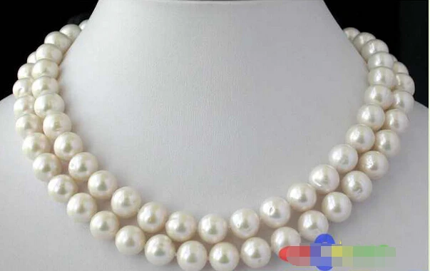 

Free shipping@@@@@ AA+32" 12mm WHITE ROUND FRESHWATER PEARL NECKLACE 925SI